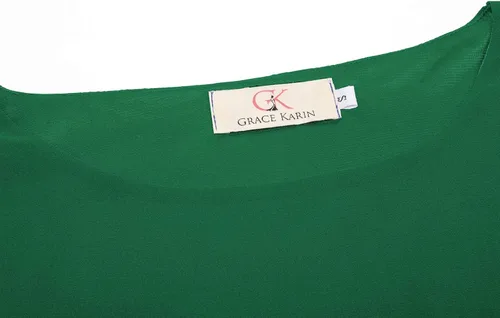 Vista 5 de Blusa casual de gasa para mujer, media manga con vuelo