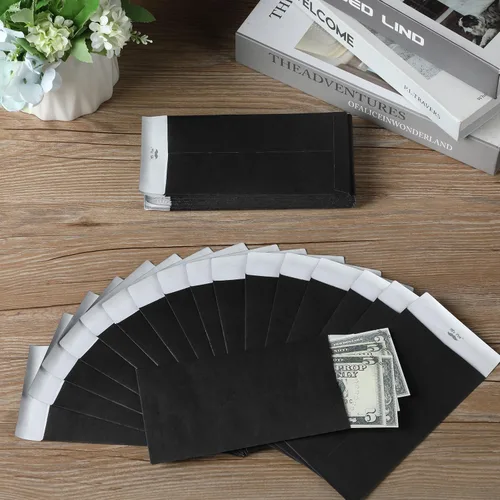 Vista 6 de Mr. Pen - Sobres de dinero para efectivo, 6.5 x 3.5 pulgadas, paquete de 100 unidades, papel kraft Sobres de efectivo autoadhesivos a granel