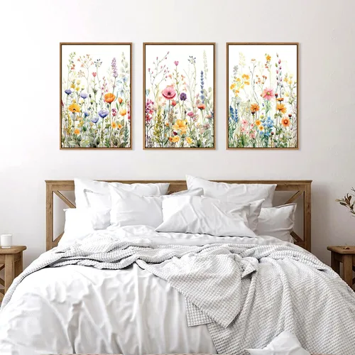Vista 128 de FWIEXA Juego de Arte de Lienzo Bohemio Enmarcado para Pared, Cuadros Botánicos Verde Salvia Decoración de Pared, Impresiones de Arte de Plantas