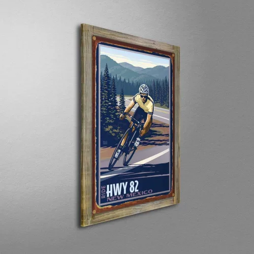 Vista 2 de Northwest Art Mall Hwy 82 New Mexico Rustic Metal Print on Reclaimed Barn Wood from Travel Artwork by Artist Paul Leighton 11.5" x 17.5