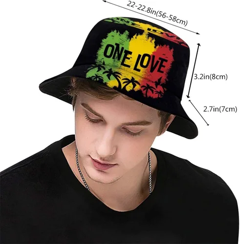 Vista 3 de 1 Love Music Reggae Rasta - Gorro unisex para verano, viajes, playa, sombrero, para exteriores, 1 Love Music Reggae Rasta, talla única