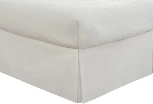 Vista 5 de sheetsnthings Falda de cama sin arrugas de 650 hilos (Queen, color blanco sólido) mezcla de algodón de 650 hilos
