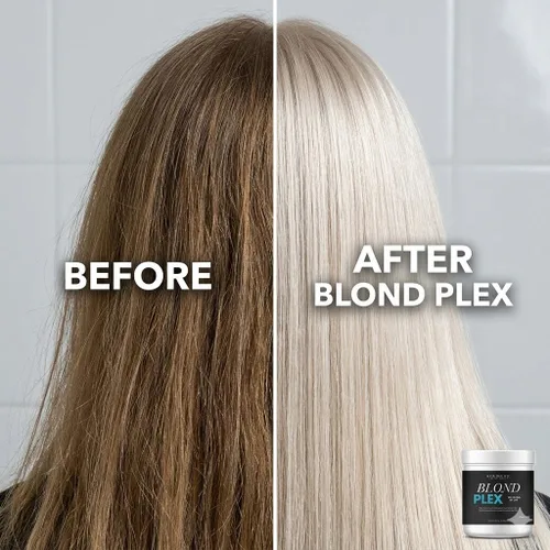 Vista 7 de Blond Plex Extreme Lifting 10X Levels - Polvo Aclarante Libre de Polvo Negro/Carbón con Acabado Frío y Brillante - Hecho en Italia 500g / 17.63oz
