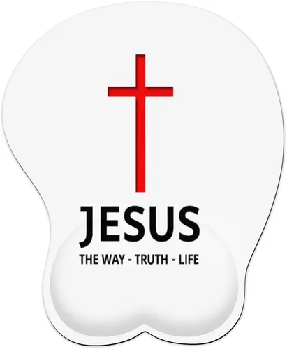 Vista 26 de Mousepad Blessed Religious Cross Ergonomic Wrist Support Non-Slip Base Mouse Mat with Wrist Rest Computer Mousemat for Desk Work Accessories Pad