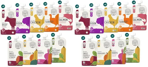 Vista 8 de Serenity Kids Alimento para bebés, verduras saladas orgánicas y carnes de origen ético, para más de 6 meses, bolsa de 3.5 onzas (paquete de 8)