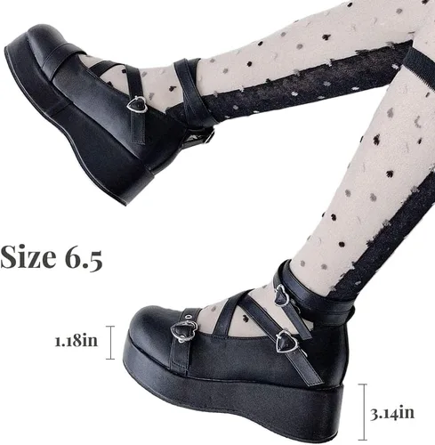 Vista 5 de CELNEPHO - Zapatos estilo Mary Jane para mujer, con un adorable lazo decorativo, punta redon4da, correa en T en el tobillo, estilo lolita