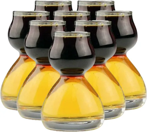 Vista 8 de QUAFFER Vaso de chupito de doble burbuja – Jigger de chupito Chaser para tomas suaves y sabrosas – Divertidos vasos de chupito divididos únicos
