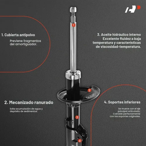 Vista 3 de A-Premium Par delantero [2] Conjunto de puntal compatible con Hyundai Accent 2000-2005, lado del conductor y del pasajero