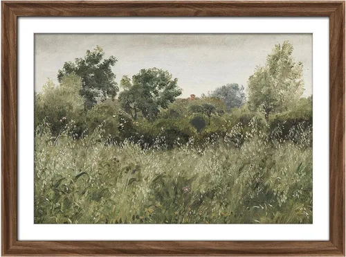 Vista 51 de MUDECOR Lienzo enmarcado prémium para pared, pinos nevados en bosque de invierno, ilustraciones modernas, arte contemporáneo, escénico, divertido