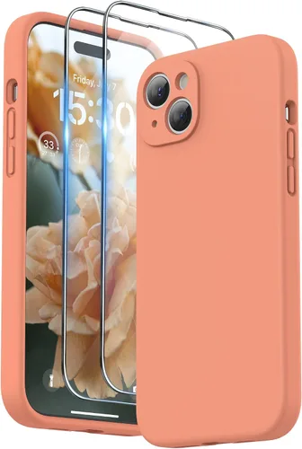 Vista 17 de SURPHY Funda diseñada para iPhone 15 Plus con protector de pantalla y cordón, correa de teléfono y funda de silicona líquida para teléfono
