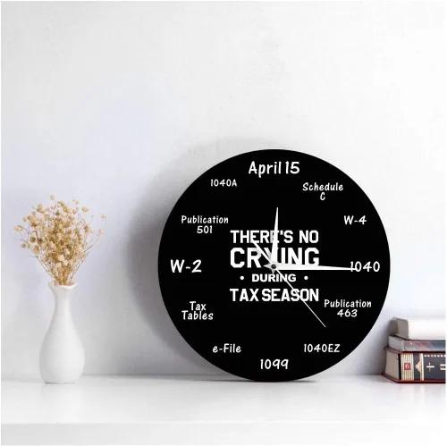 Vista 7 de The Geeky Days Reloj de contador de 12 pulgadas, reloj de pared para temporada de impuestos, silencioso, sin tictac, para contable, contador