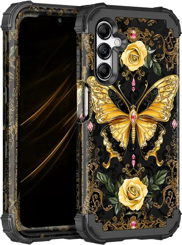 Vista 40 de Miqala Funda para Galaxy A14 5G, que brilla en la oscuridad, tres capas, resistente, a prueba de golpes, protección completa, parachoques