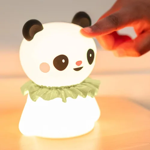 Vista 8 de Taf Toys Luz nocturna de silicona recargable para niños, panda y oso con brillo ajustable, luz de guardería para bebé, control de toque