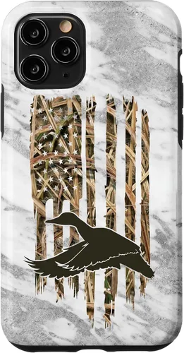 Vista 26 de Funda para iPhone 11 Pro Max con diseño de camuflaje y bandera de Estados Unidos