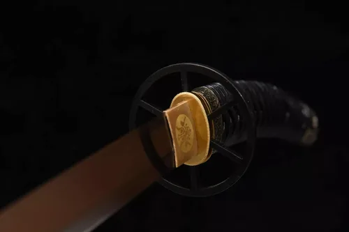 Vista 5 de Katana de hoja inversa hecha a mano de 41 pulgadas auténtica espada samurái japonesa de acero de manganeso hoja de espiga completa muy afilada mango