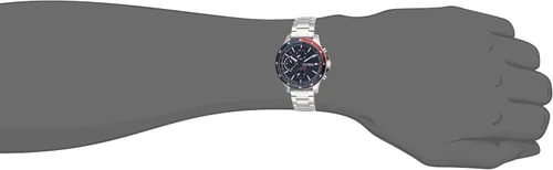 Vista 6 de Tommy Hilfiger Reloj analógico de cuarzo multifunción para hombre con pulsera de silicona o acero inoxidable
