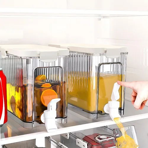 Vista 2 de Dispensador de agua de cubo de jugo 3.5L,Cubo de agua fría para bebidas de refrigerador,Dispensadores de bebidas heladas