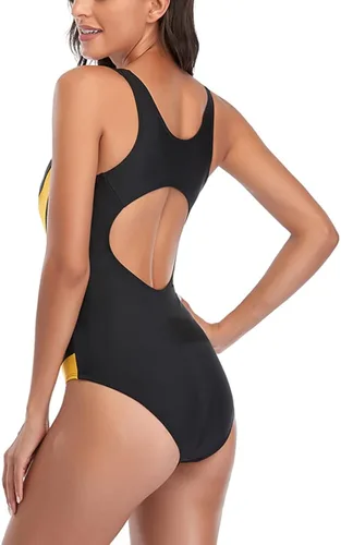 Vista 5 de NWZLC Traje de baño deportivo de una pieza con espalda cruzada para mujer