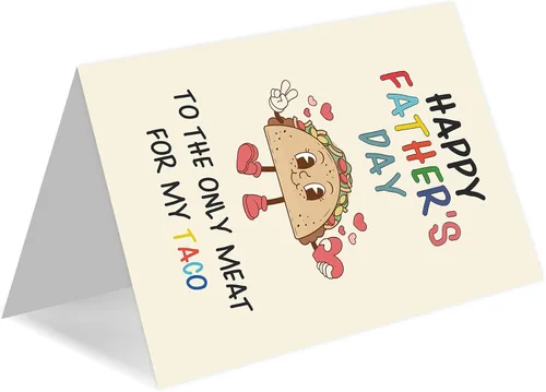 Vista 5 de Taco - Tarjeta de regalo para el día del padre de parte de la esposa, regalo feliz del día del padre para marido novio, tarjeta divertida del día