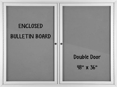 Vista 20 de INNOVART Tablero de anuncios cerrado de 36" x 24", tablero de anuncios de tela con cerradura con marco de aluminio, vitrina de pared con puerta Negro