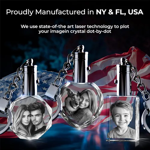 Vista 4 de 3D innovation Llavero de cristal personalizado con luz LED, llavero grabado con láser 2D personalizado, grandes regalos personalizados