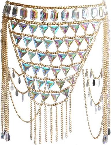 Vista 15 de Cadena corporal sexy para mujer Dorado