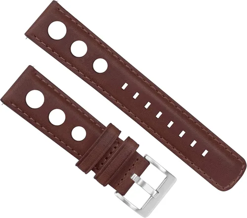 Vista 2 de Barton Racing & Rally Horween - Correas de cuero con barras de resorte de liberación rápida integradas, longitud estándar para muñecas de 5 a 8