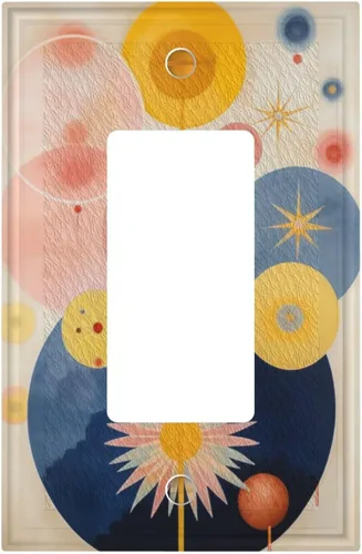 Vista 186 de Cubiertas de Interruptor de Luz Artísticas Decorativas Boho Figura Abstracta Interruptor de Pared Único Placa de Interruptor Decorativo Placa