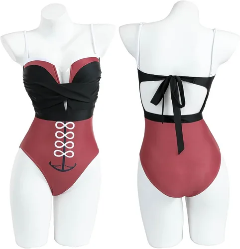 Vista 5 de Nuoqi Beidou Cosplay Genshin Swimsuit Beidou Swimsuit One Piece Bathing Suit for Women Girls Anime Swimsuit