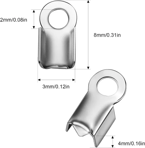 Vista 4 de Syhood 100 tapas plegables de acero inoxidable 304 para extremos de cable
