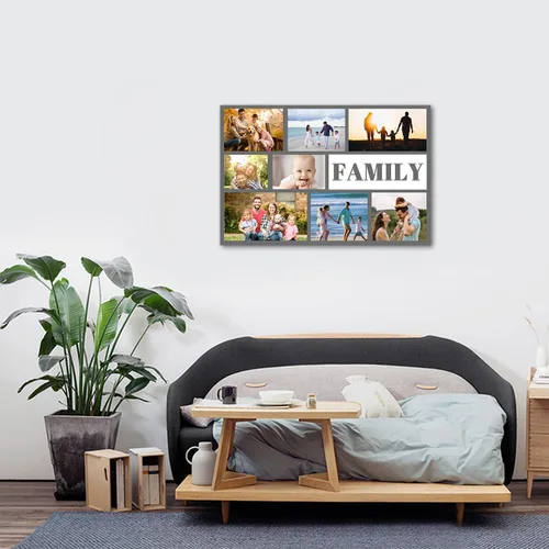Vista 2 de LZIMU Impresiones en lienzo de collage con tus fotos, multiimágenes personalizadas para pared, collage personalizado, regalos de fotos, decoración