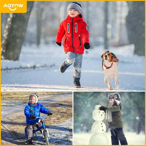 Vista 6 de Guantes de invierno para niños para correr con pantalla táctil, guantes cálidos para clima frío, guantes deportivos térmicos a prueba de viento