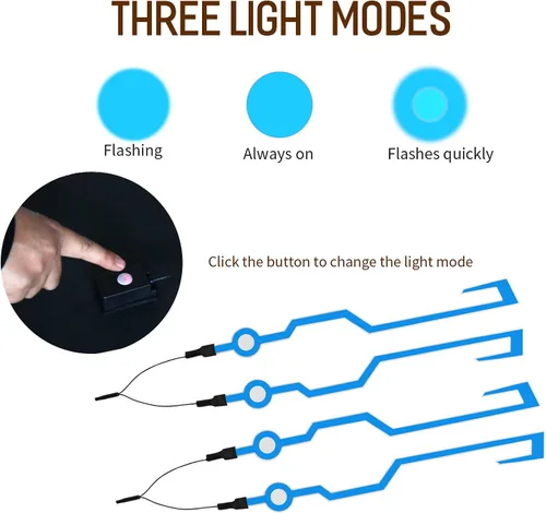 Vista 5 de Kit de luces para casco de motocicleta, luz LED impermeable de 3 modos, luz nocturna para casco de motocicleta, bicicleta, color azul