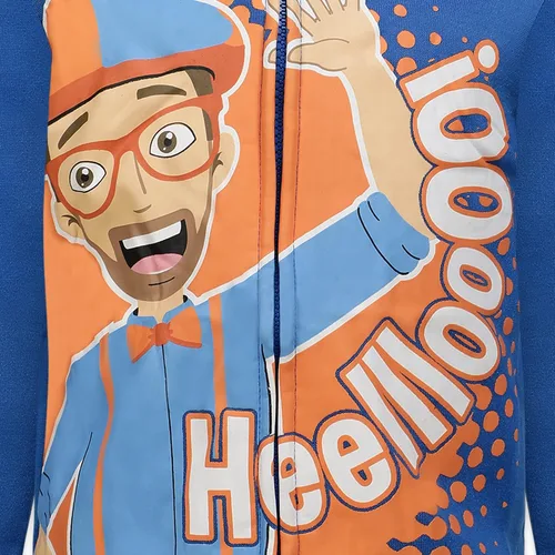 Vista 4 de Blippi Sudadera con capucha y cremallera para niños pequeños y niños grandes - Azul
