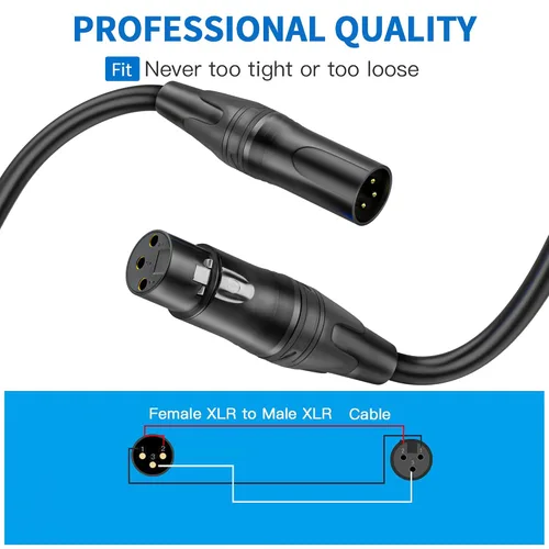 Vista 14 de LanSenSu 1 micrófono divisor XLR Y macho a 2 hembras, XLR hembra de 3 pines a doble XLR macho Y-Splitter Cables de audio de micrófono equilibrado