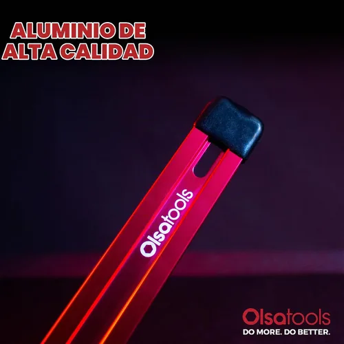 Vista 2 de Olsa Tools Riel organizador de enchufes de aluminio - Soporte de riel de enchufes de alta calidad sin clips - Rojo - Grado profesional - Parte 1134