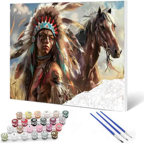 Vista 46 de Paquete de 6 pinturas por números para mujeres sudafricanas para adultos, principiantes, músicos negros, kits de pintura al óleo sobre lienzo