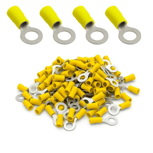 Vista 10 de ANGSTROM Terminales de anillo de perno de 1/2", conectores de crimpado eléctricos aislados, 100 piezas (12-10ga amarillo)