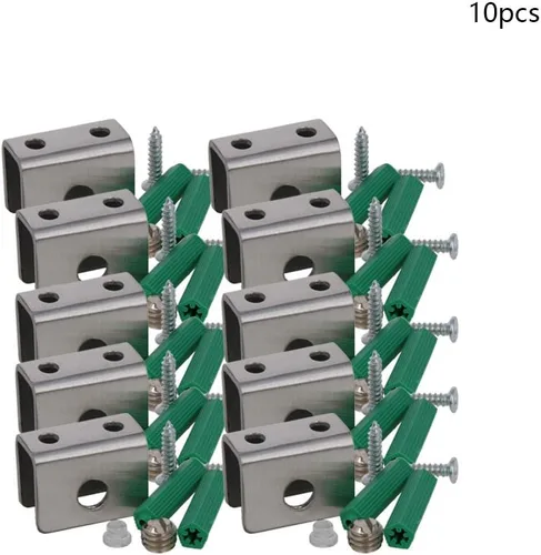 Vista 3 de Soporte de estante de vidrio ajustable de acero inoxidable, soporte de clip de abrazadera de gabinete de puerta rectangular para 0.236-0.315 in