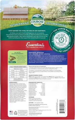 Vista 2 de Oxbow Essentials, alimento básico para la salud del conejo adulto