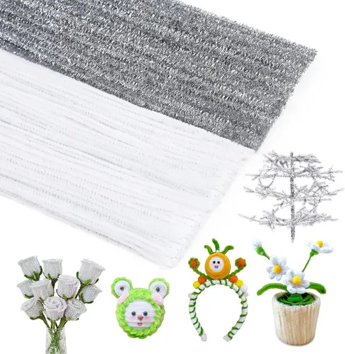 Vista 19 de 150 piezas de limpiapipas de chenilla marrón oscuro, limpiapipas peludos, bricolaje para manualidades creativas hechas a mano, proyectos de arte