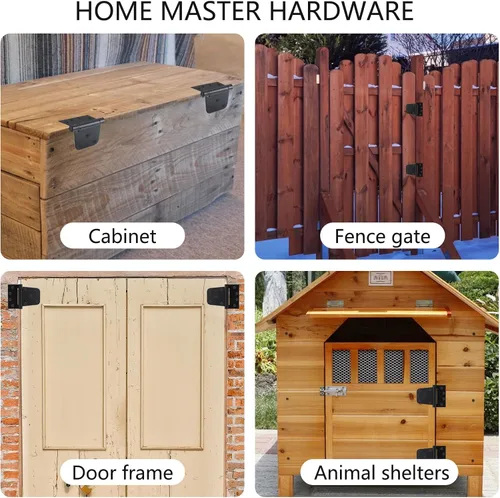 Vista 7 de HOME MASTER HARDWARE Kit de puerta de cierre automático, bisagras en T de resorte de 3.5 pulgadas, paquete de 2 + pestillo de puerta autoajustable