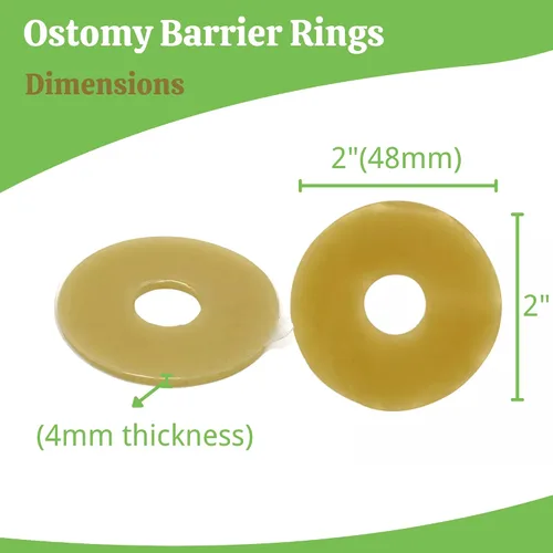 Vista 2 de 10 anillos elásticos moldeables de barrera para ostomía, 2 pulgadas de diámetro, 0.157 in de grosor, sin fugas, anillo extensor de sello