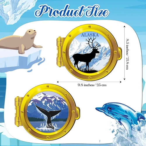 Vista 2 de Kanayu 2 imanes magnéticos grandes para puerta de crucero de Alaska, divertidos imanes para refrigerador, accesorios de barco, camarote y cabina