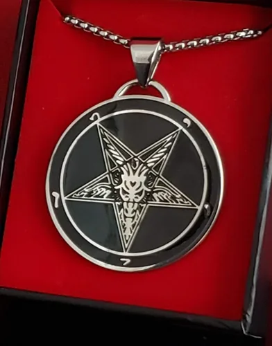 Vista 6 de Iglesia de Satanás Sigil de Baphomet Oswald Wirth Negro 1.5