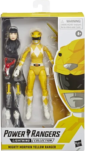 Vista 2 de Power Rangers Lightning Collection - Figura de acción coleccionable de Mighty Morphin Yellow Ranger de 5.9 in, con accesorios