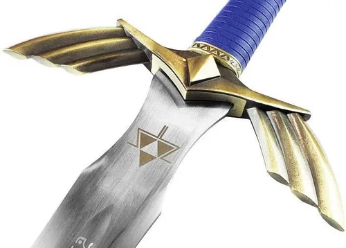 Vista 8 de Legend of Zelda Full Tang Master Sword Skyward edición limitada réplica de lujo. para colección y cosplay