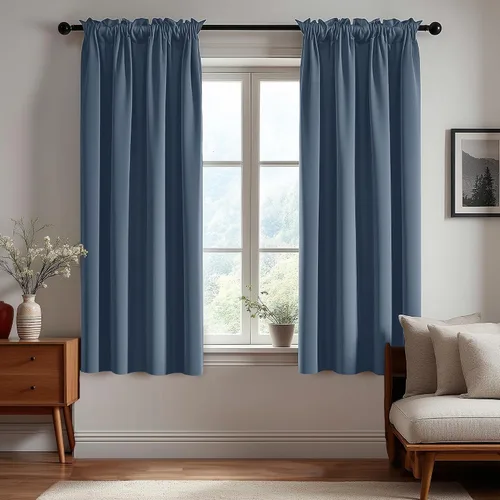 Vista 124 de Deconovo Cortinas opacas, aislamiento térmico, dobladillo para barra, reducción de ruido, certificado Oeko-TEX, cortinas de oscurecimiento