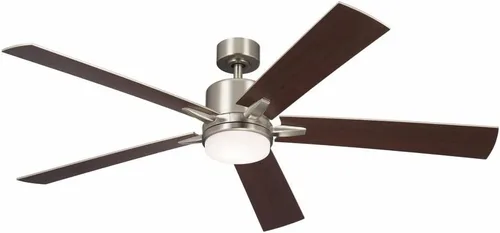 Vista 4 de Kichler Lucian Elite XL Ventilador de techo de 60 pulgadas con luz LED, níquel cepillado níquel
