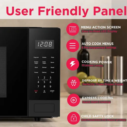 Vista 3 de FRIGIDAIRE Horno microondas de 0.9 pies cúbicos, negro